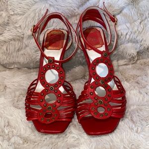 Christian Dior Allegria Red Strappy Sandals